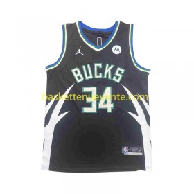 Maillot Basket Milwaukee Bucks Giannis Antetokounmpo 34 Jordan Statement Edition 2022-2023 Noir Swingman - Enfant